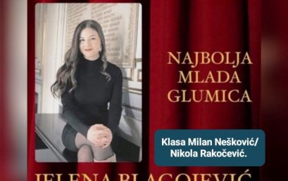 JELENI BLAGOJEVIĆ NAGRADA ZA NAJBOLJU MLADU GLUMICU NA FESTIVALU U BANJA LUCI