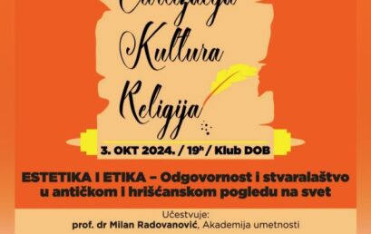 “ESTETIKA I ETIKA…” PREDAVANJE PROF.DR MILANA RADOVANOVIĆA U DOMU OMLADINE